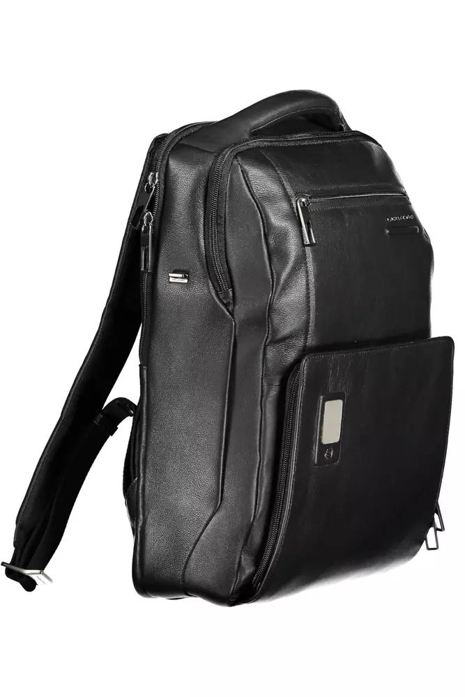 Piquadro Black Leather Backpack