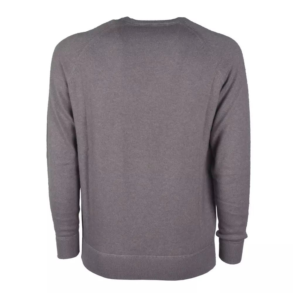 Emilio Romanelli Elegant Gray Cashmere Crew Neck Sweater
