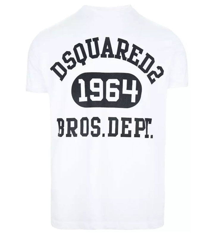 Dsquared² Elegant White Cotton Tee with Contrast Print
