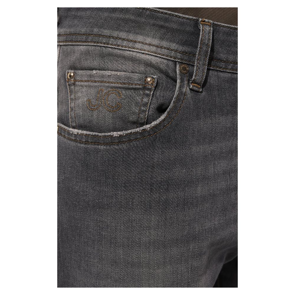 Jacob Cohen Sleek Gray Stretch Cotton Regular Fit Jeans