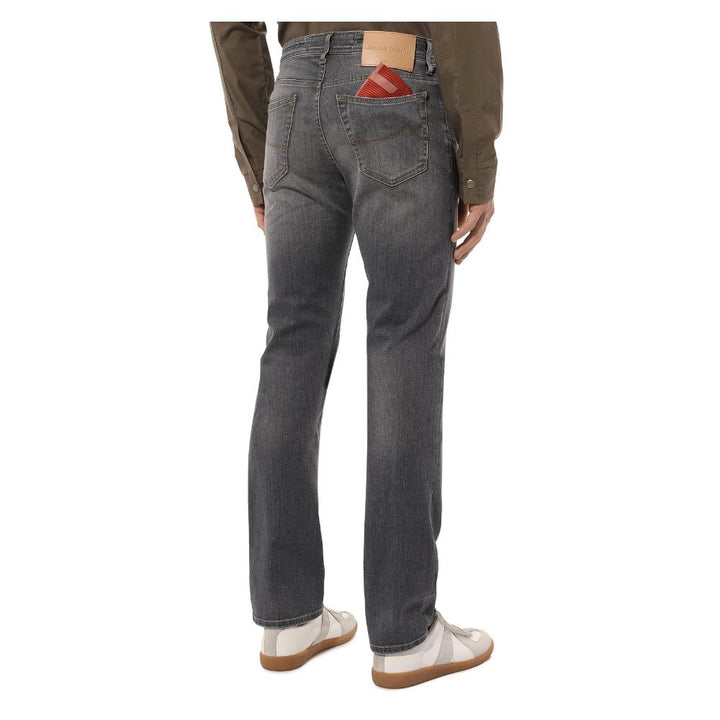 Jacob Cohen Sleek Gray Stretch Cotton Regular Fit Jeans