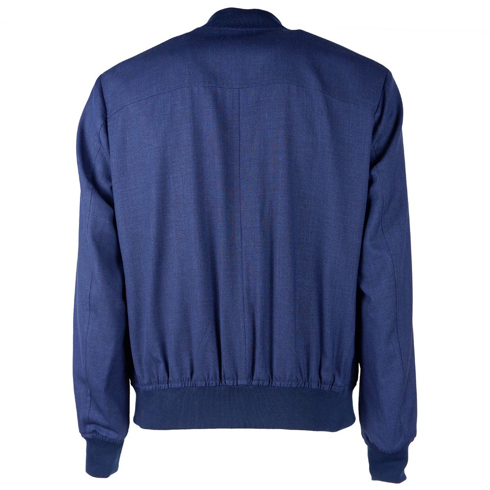 Made In Italy Blue Wool Vergine Jacket