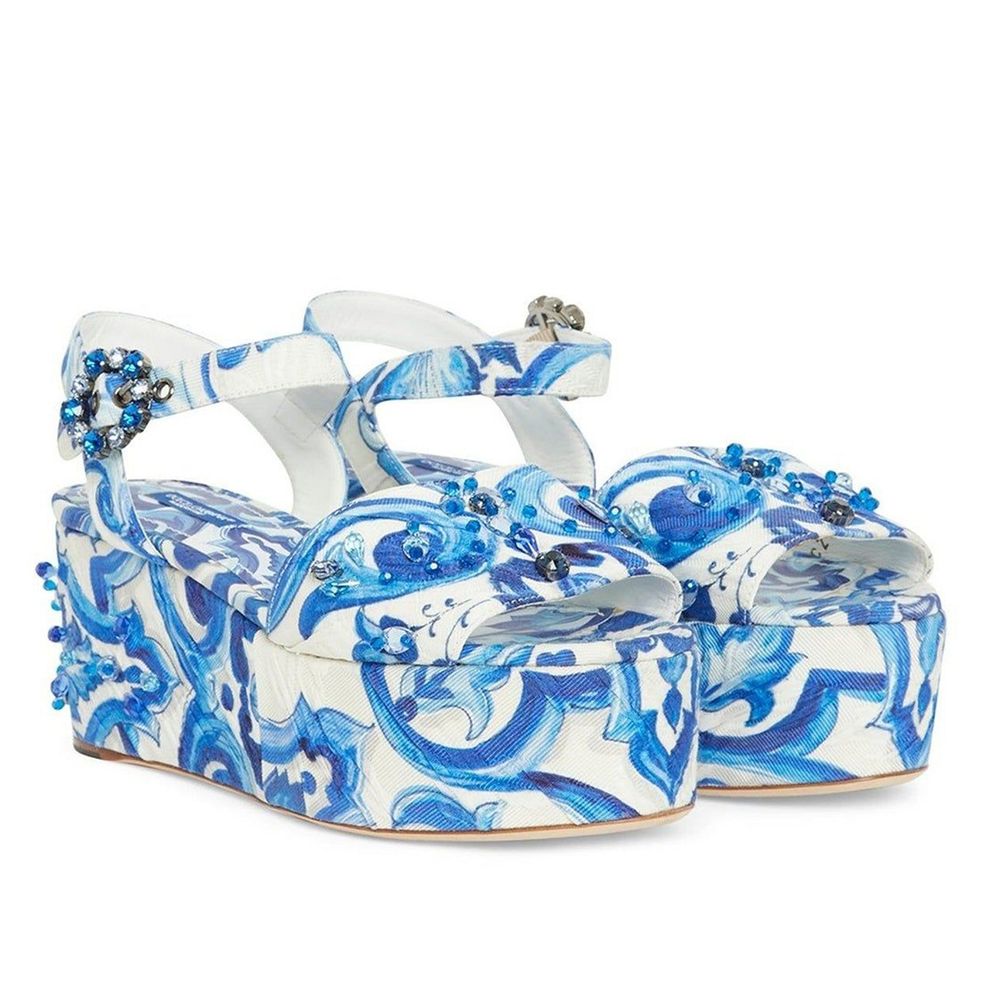 Dolce & Gabbana Blue Viscose Sandal