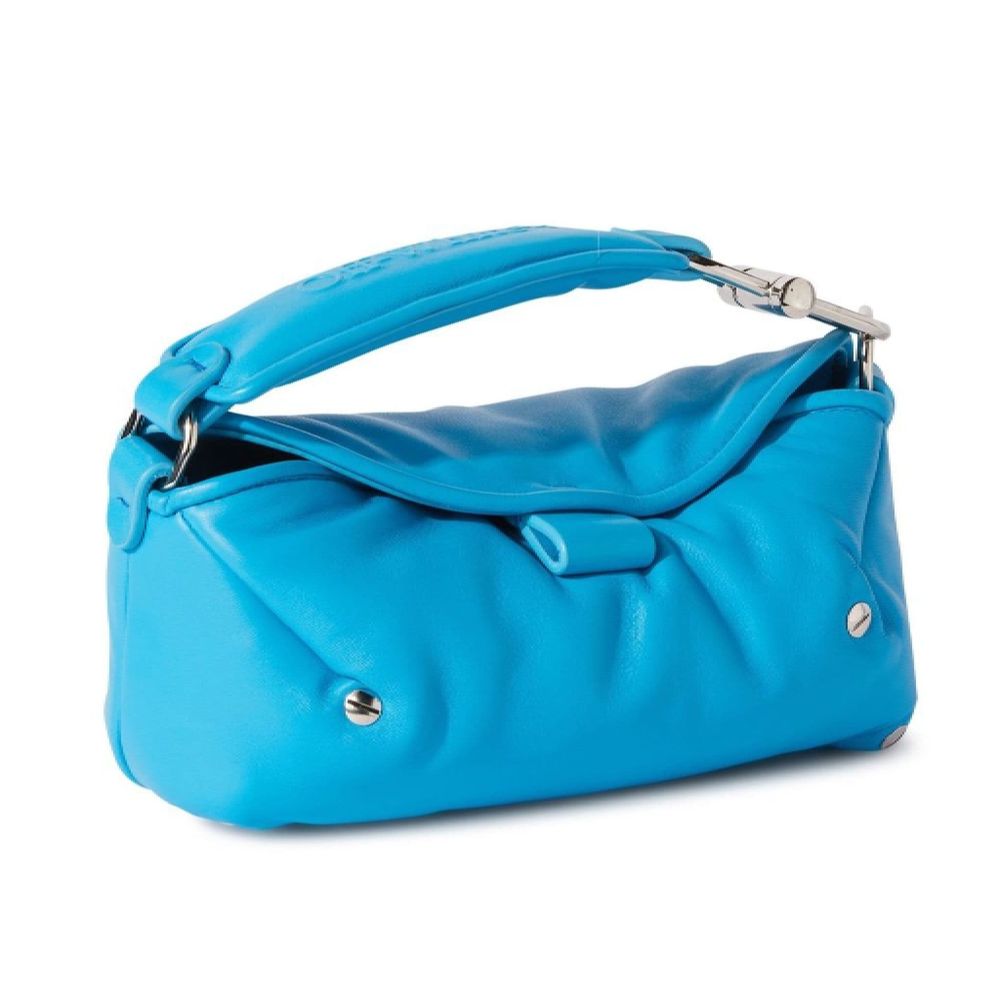 Off-White Blue Leather Crossbody Bag