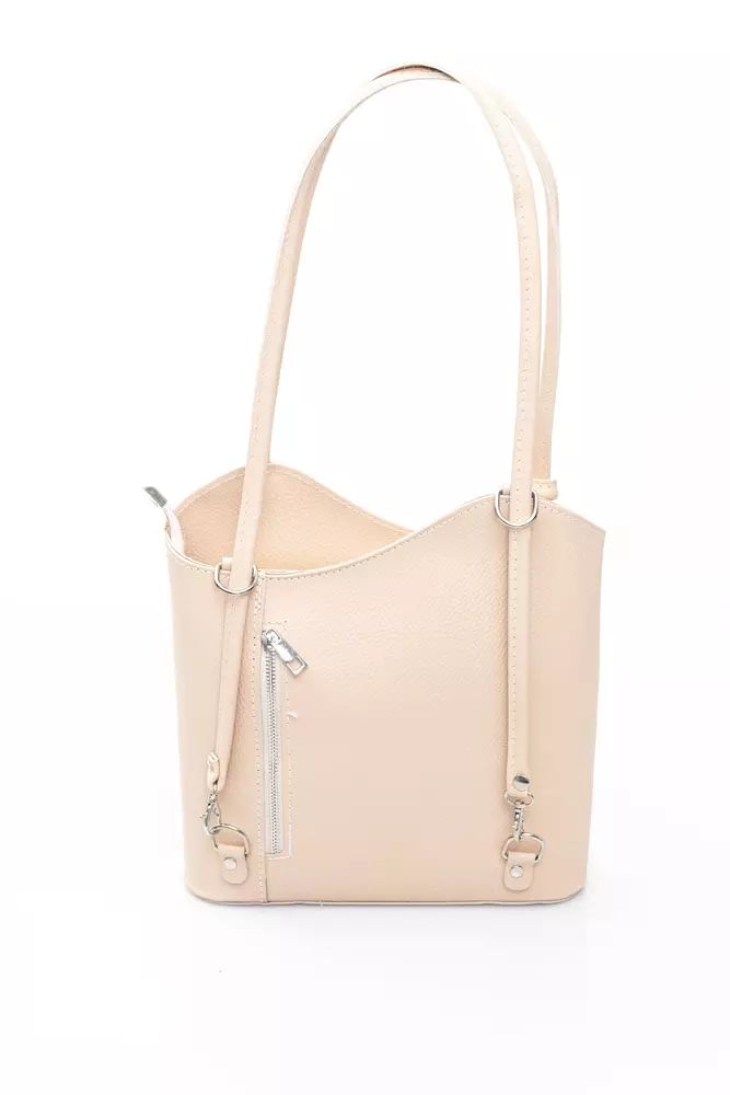 Baldinini Trend Chic Pink Leather Backpack for Sophisticated Style