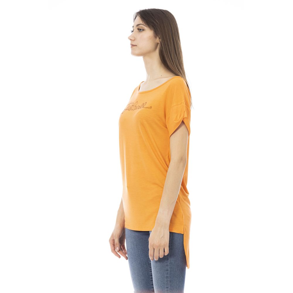 Just Cavalli Orange Cotton Tops & T-Shirt