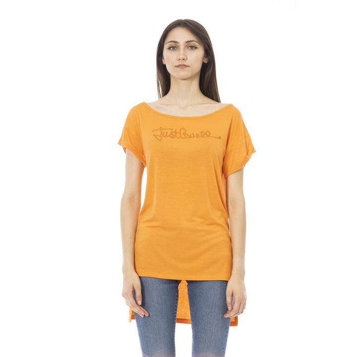 Just Cavalli Orange Cotton Tops & T-Shirt