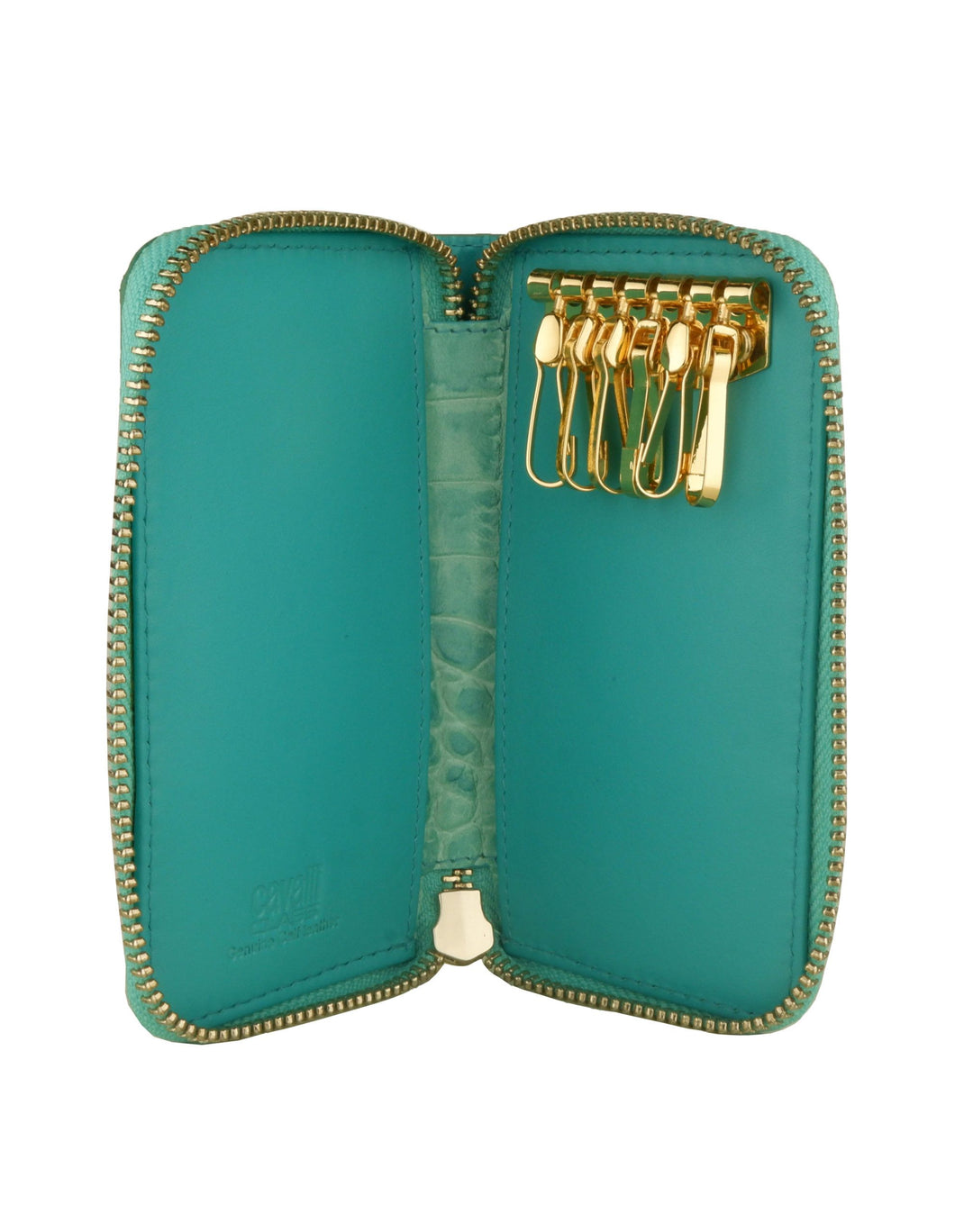Cavalli Class Chic Turquoise Leather Keyholder