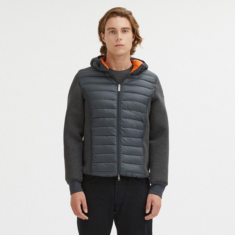 Centogrammi  Chic Gray Puffer Jacket with Front Zip Closure