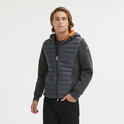 Centogrammi  Chic Gray Puffer Jacket with Front Zip Closure