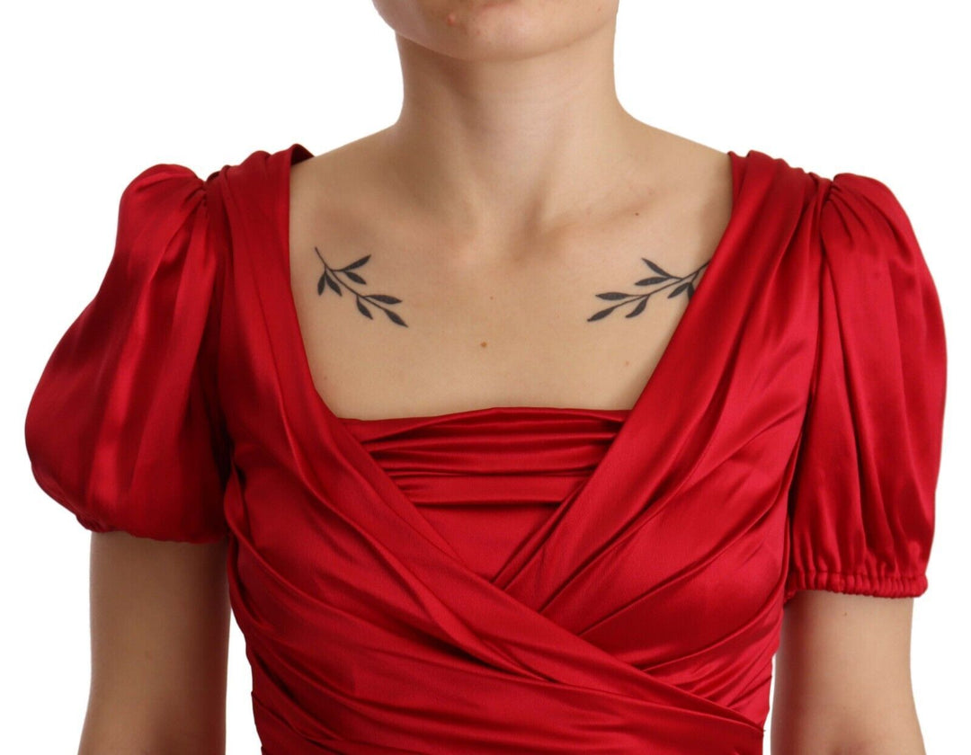 Dolce & Gabbana Elegant Red Silk Stretch Mermaid Dress