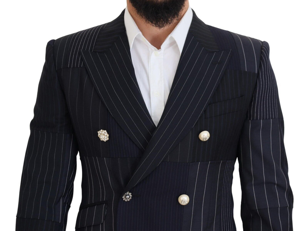 Dolce & Gabbana Elegant Navy Slim-Fit Double Breasted Blazer