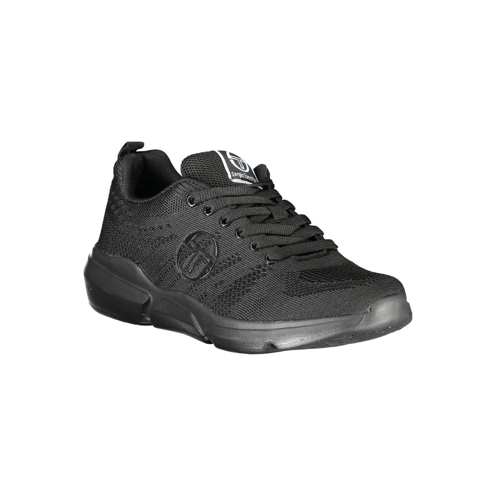 Sergio Tacchini Sleek Black Lace-up Sneakers with Contrast Detailing