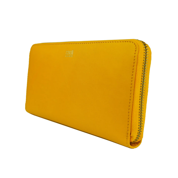 Cavalli Class Elegant Calfskin Leather Wallet in Vibrant Yellow