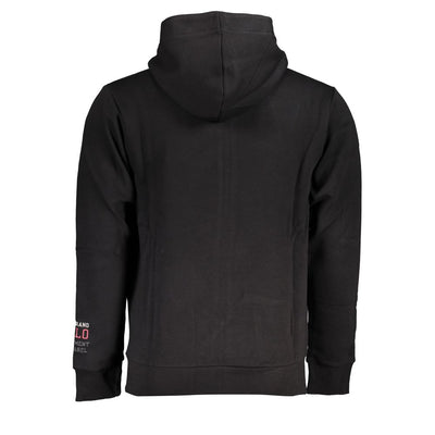 U.S. Grand Polo Sleek Black Fleece Hooded Sweatshirt