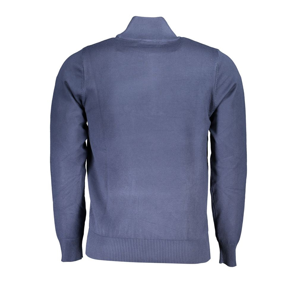 U.S. Grand Polo Elegant Blue Half-Zip Sweater