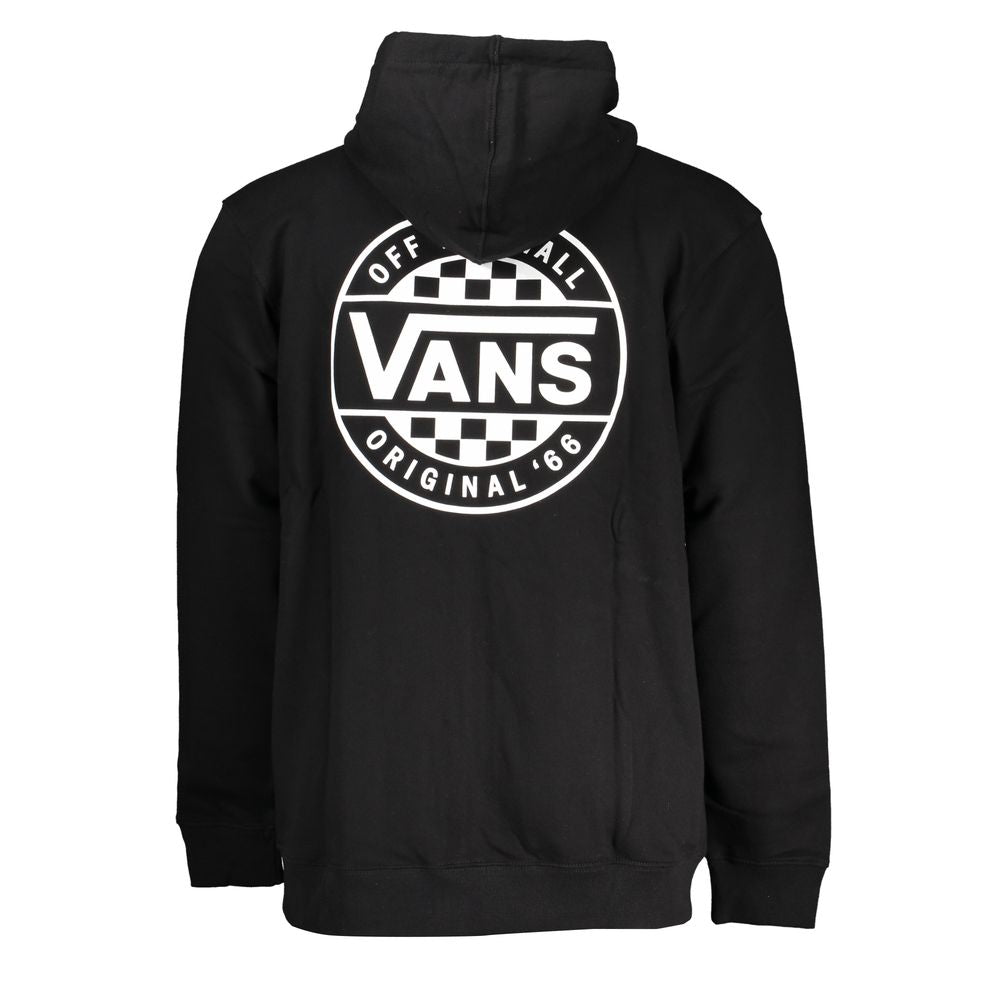 Vans Sleek Black Zip Hoodie with Logo Print
