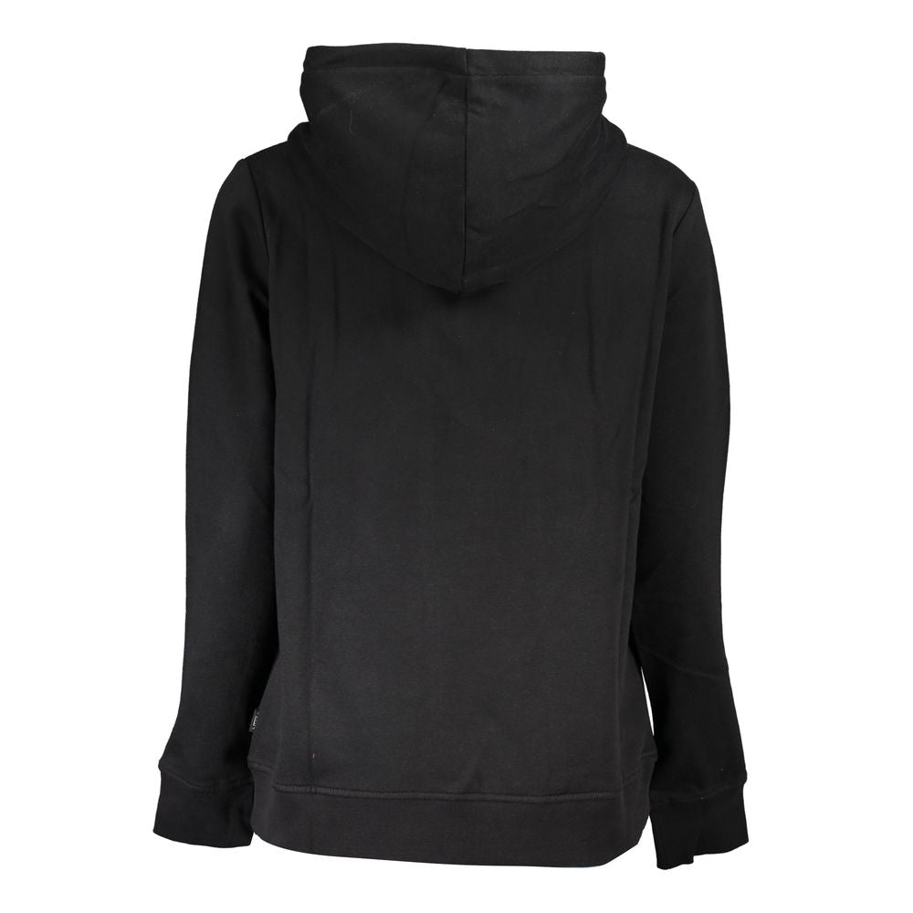 Vans Sleek Black Hooded Fleece Sweatshirt with Logo