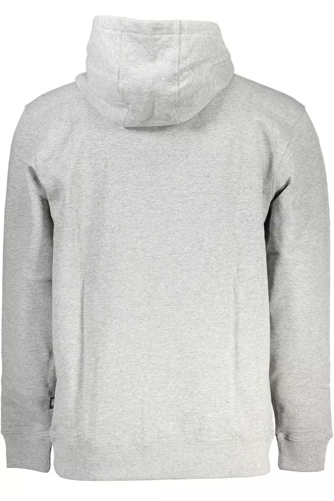 Vans Sleek Gray Hooded Sweatshirt with Central Pocket