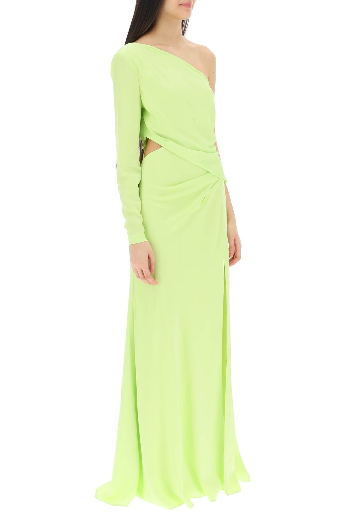 Roland mouret asymmetric stretch silk gown with cut-out detail-1