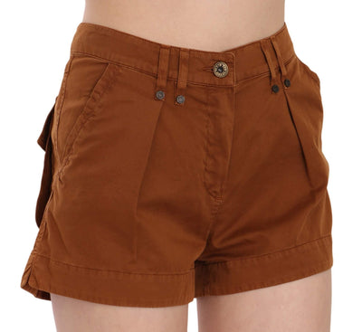 PLEIN SUD  Mid Waist Cotton Denim Mini Shorts #women, Brown, Catch, feed-agegroup-adult, feed-color-brown, feed-gender-female, feed-size-IT38|XS, Gender_Women, IT38|XS, Kogan, PLEIN SUD, Shorts - Women - Clothing, Women - New Arrivals at SEYMAYKA