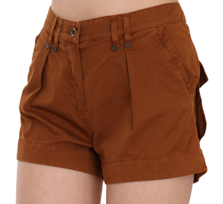 PLEIN SUD  Mid Waist Cotton Denim Mini Shorts #women, Brown, Catch, feed-agegroup-adult, feed-color-brown, feed-gender-female, feed-size-IT38|XS, Gender_Women, IT38|XS, Kogan, PLEIN SUD, Shorts - Women - Clothing, Women - New Arrivals at SEYMAYKA