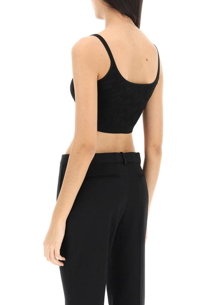 Versace 'la greca' knitted cropped top-2