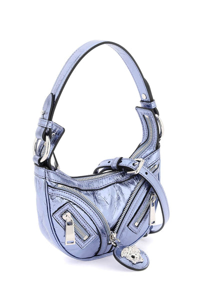 Versace metallic leather 'repeat' mini hobo bag-2
