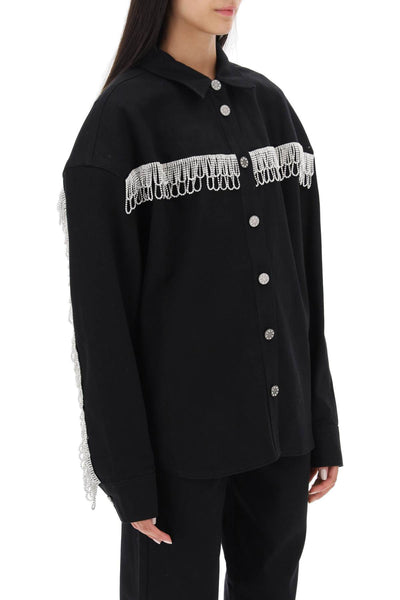 Rotate overshirt with crystal fringes-1