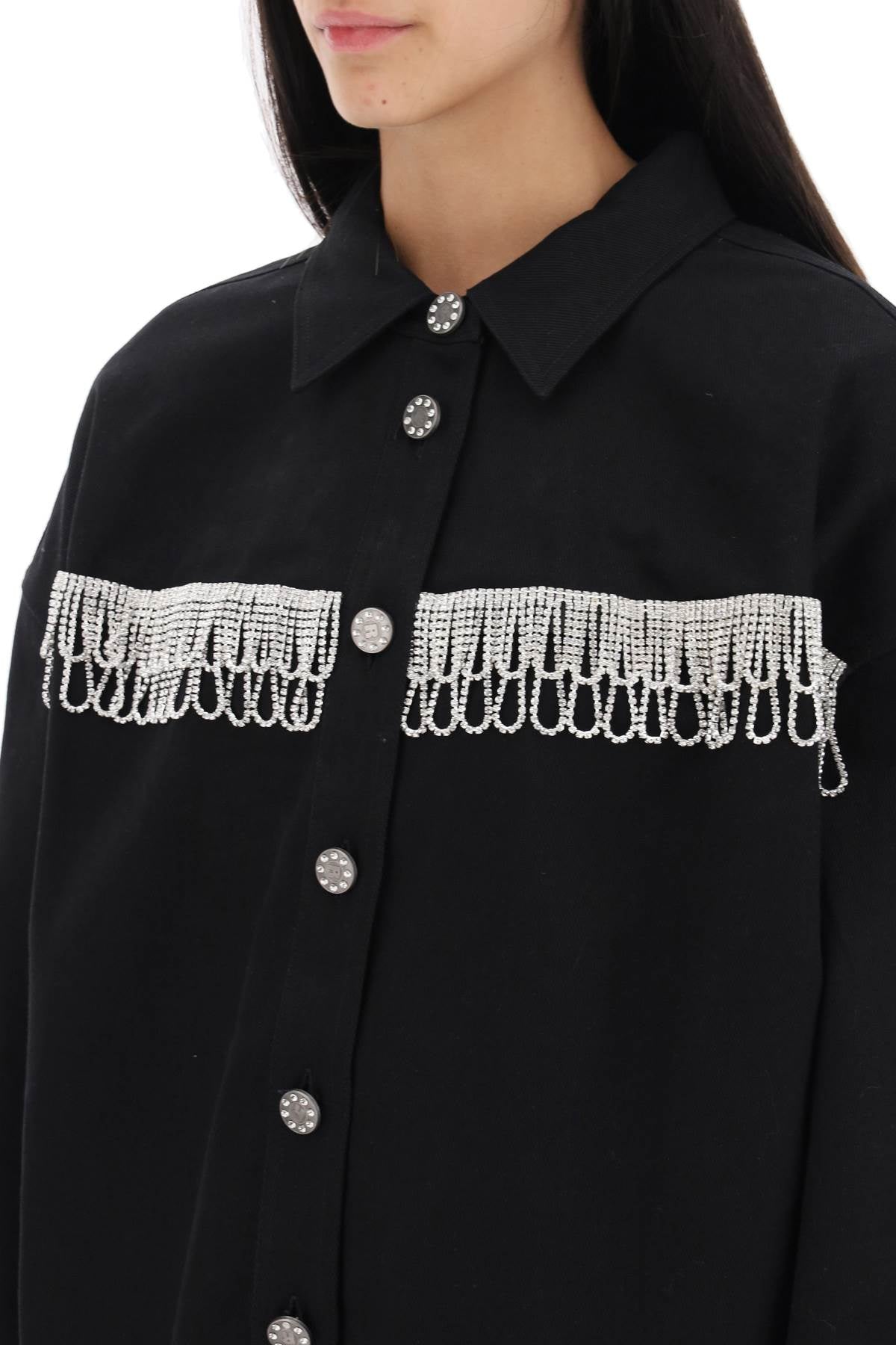 Rotate overshirt with crystal fringes-3