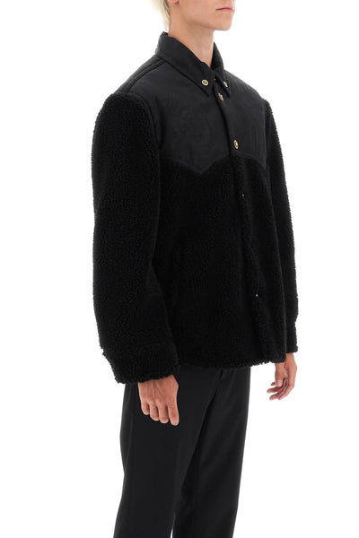 Versace barocco silhouette fleece jacket-1