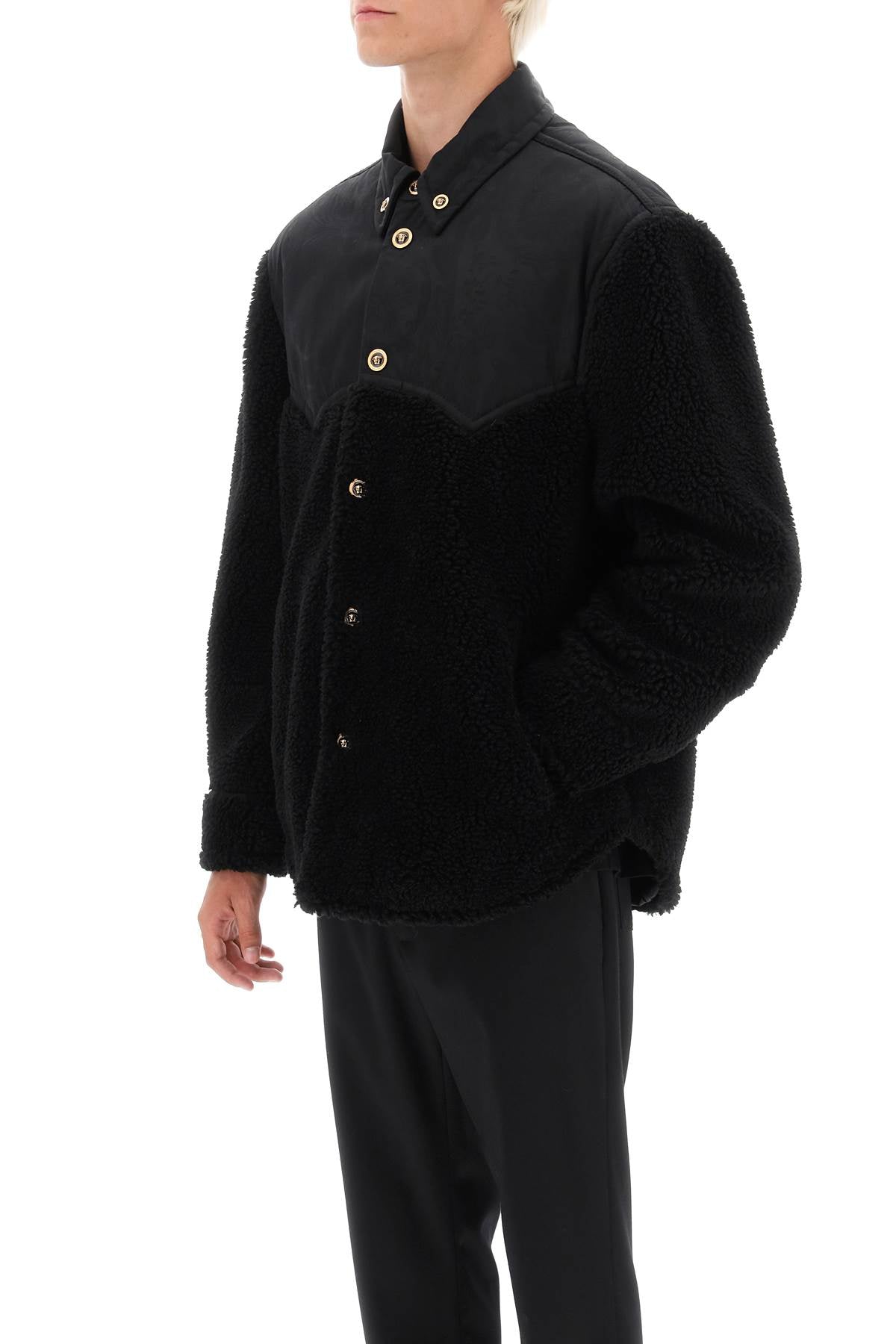 Versace barocco silhouette fleece jacket-3