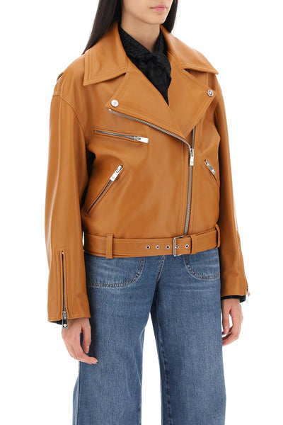 Versace biker jacket in leather-1