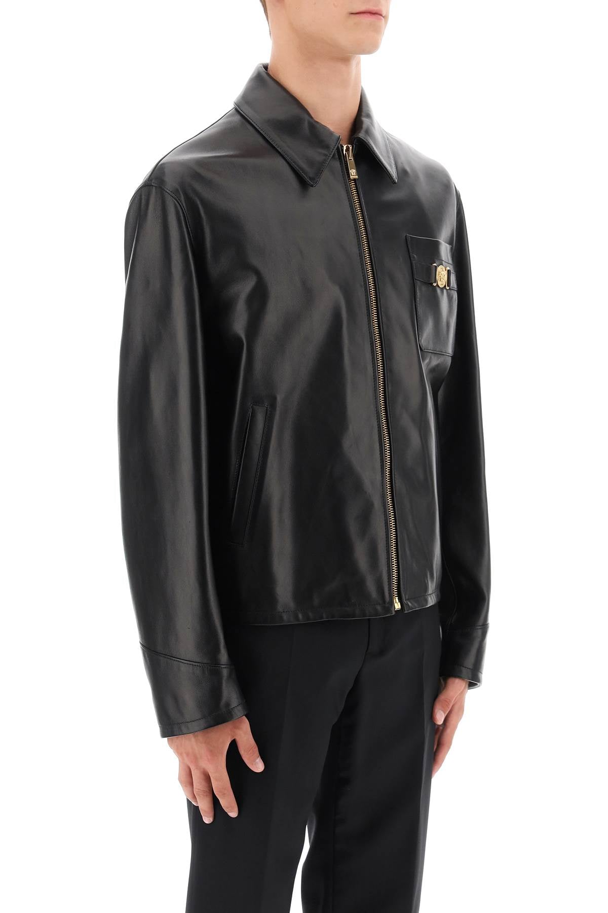 Versace leather blouse jacket-1