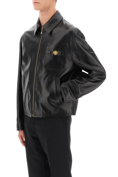 Versace leather blouse jacket-3