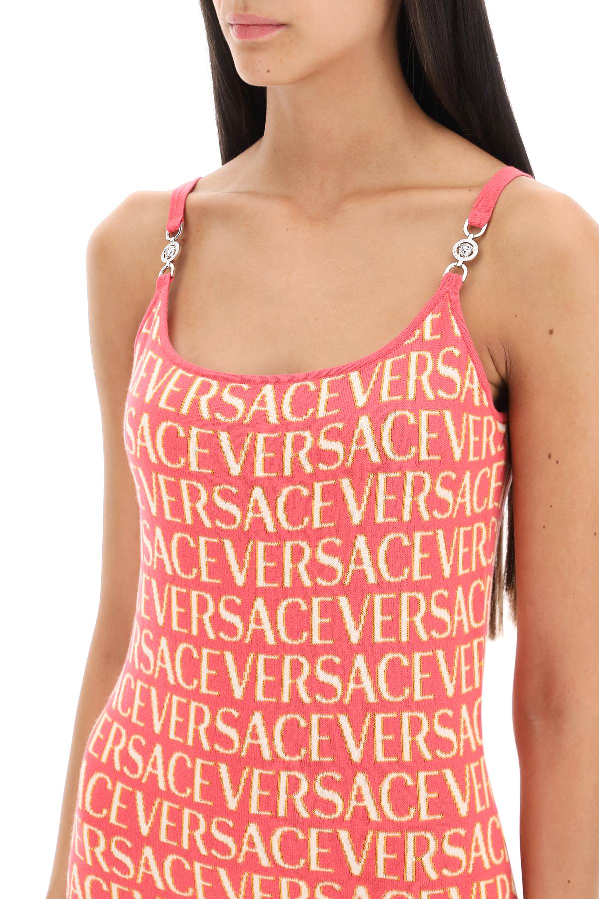 Versace monogram knit mini dress-3