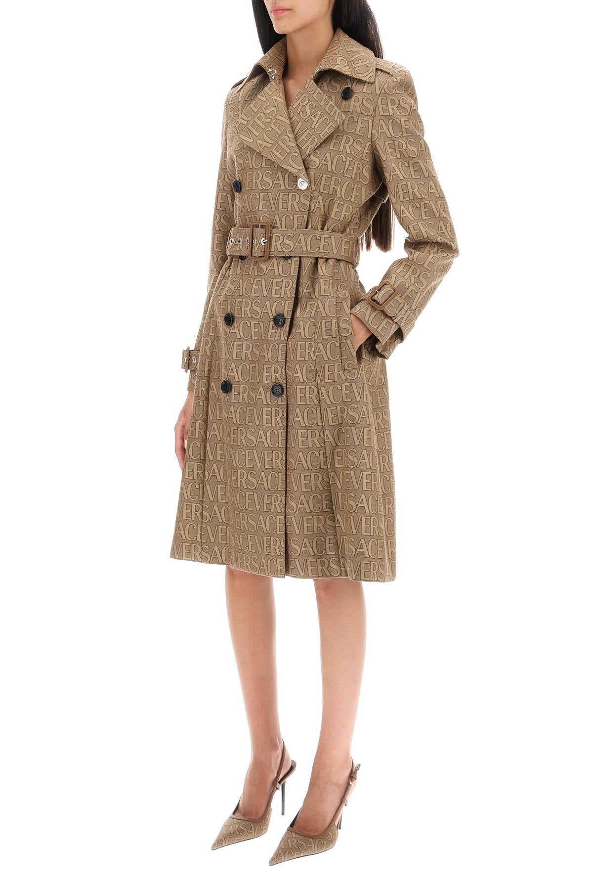 Versace 'versace allover' double-breasted trench coat-3