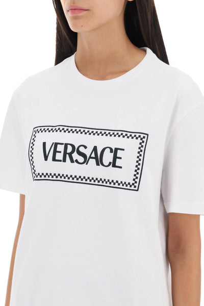 Versace t-shirt with logo embroidery-3