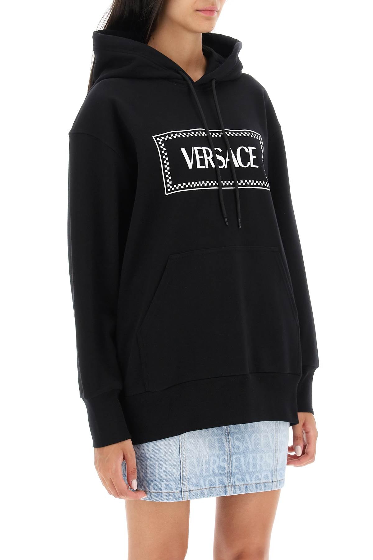 Versace hoodie with logo embroidery-1