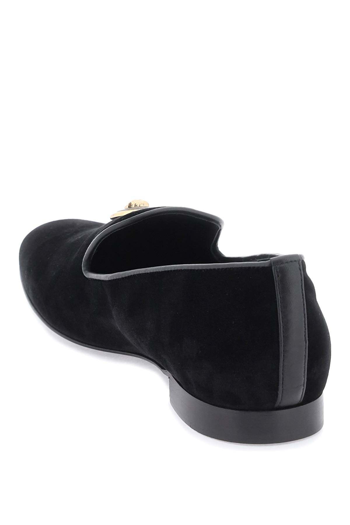 Versace velvet medusa loafers-2