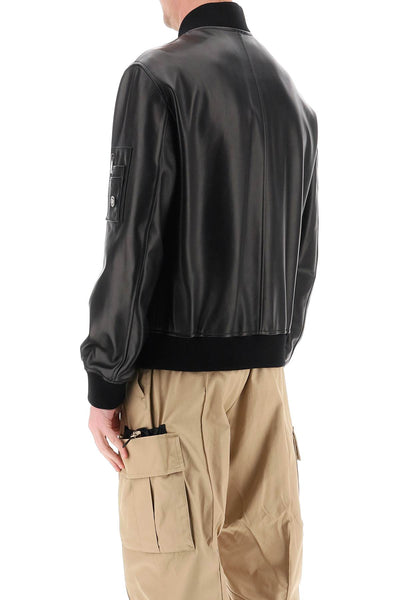 Versace leather bomber jacket-2