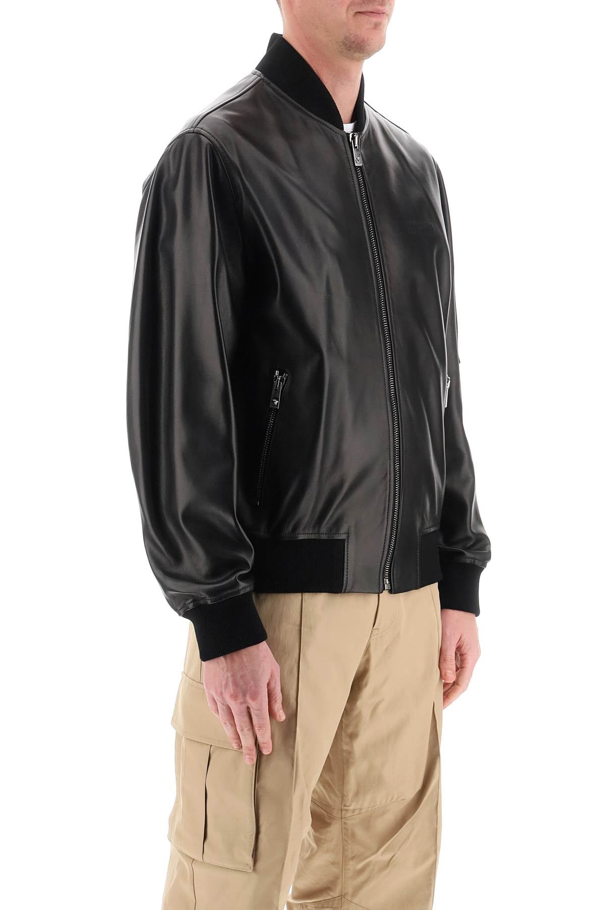 Versace leather bomber jacket-1