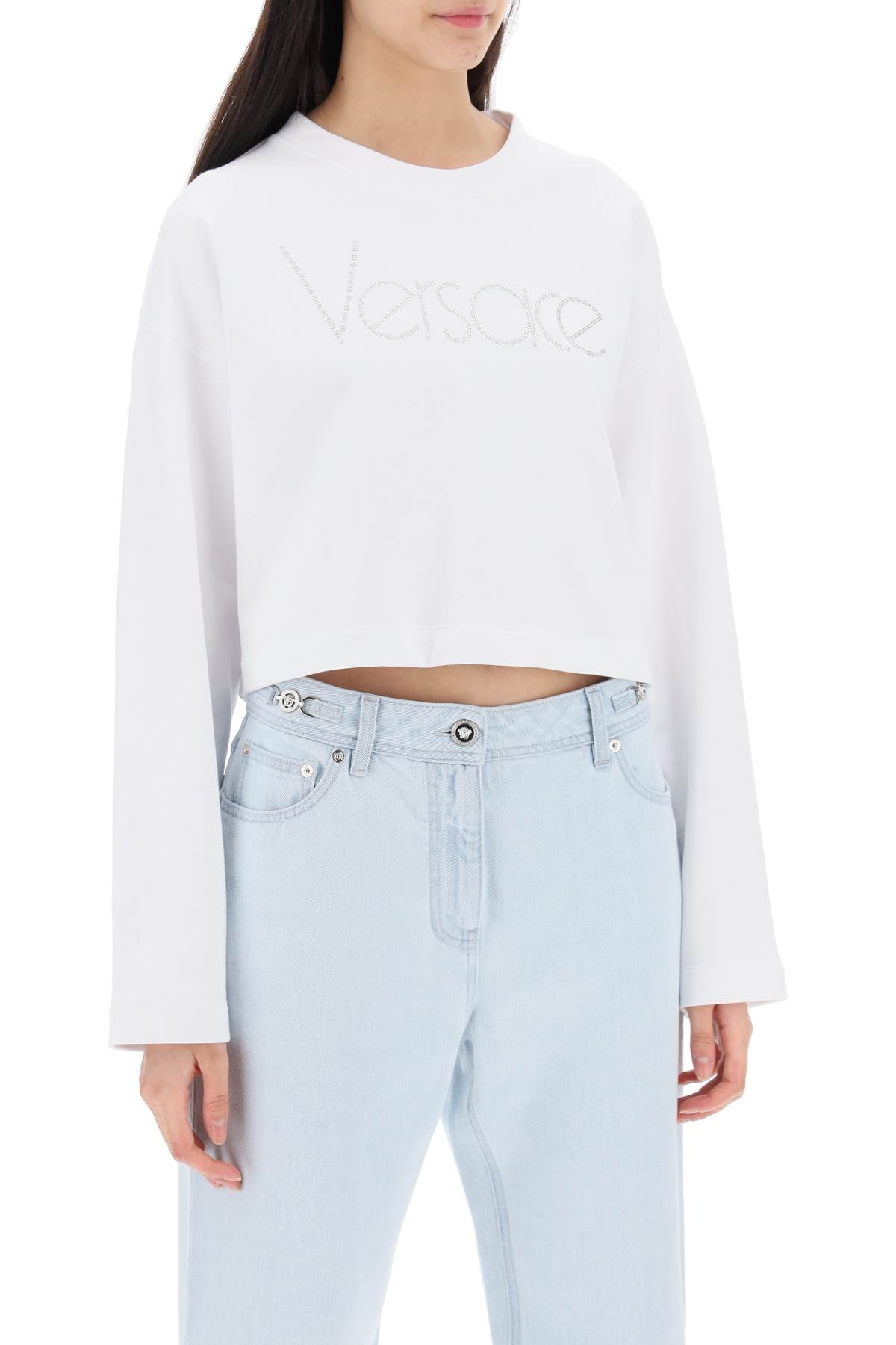 Versace "cropped sweatshirt with rhinestone-1
