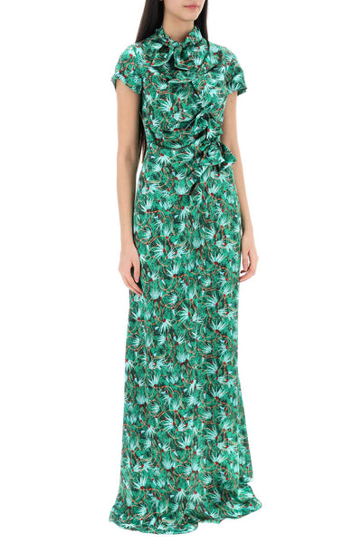 Saloni maxi floral dress kelly with bows-1