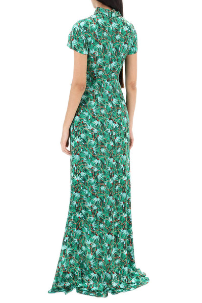 Saloni maxi floral dress kelly with bows-2
