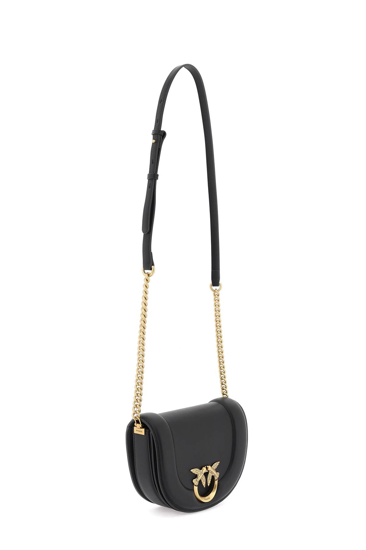 Pinko mini love bag click round leather shoulder bag-2