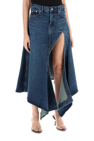 Y project denim midi skirt with cut out details-1