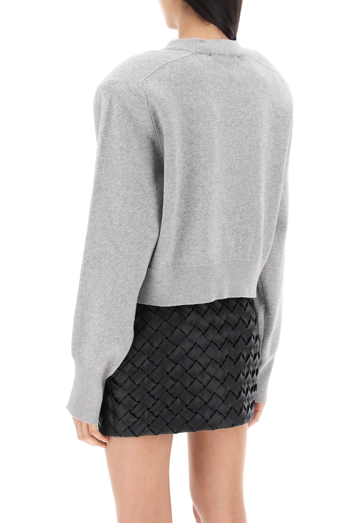 Rotate cropped sweater with rhinestone-studded logo-2