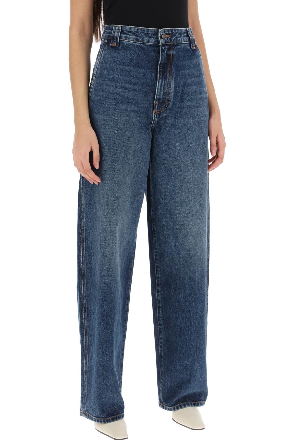 Khaite bacall wide leg jeans-1