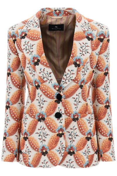 Etro jacquard jacket with floral motif-0